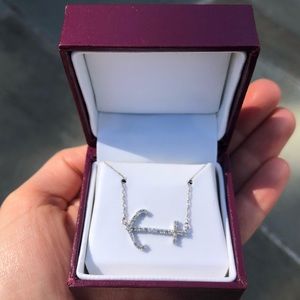 Diamond Anchor Sterling silver Necklace